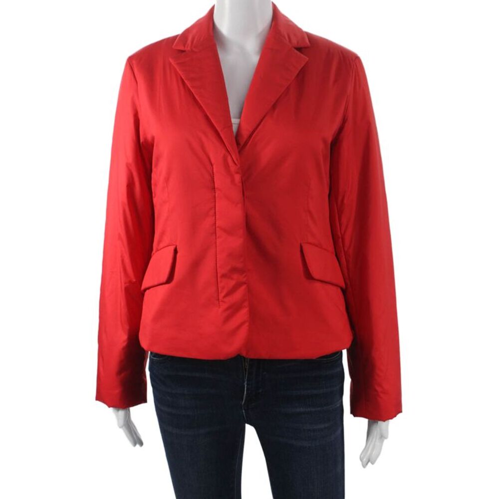 Lilla P Womens Basic Jacket Red Button Long Sleeve Polyester Size L